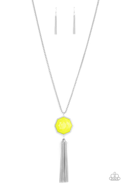 Prismatically Polygon - yellow - Paparazzi necklace