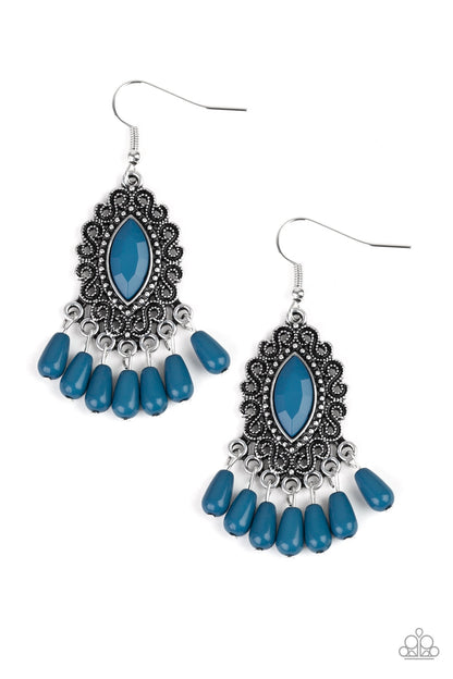 Private Villa - blue - Paparazzi earrings