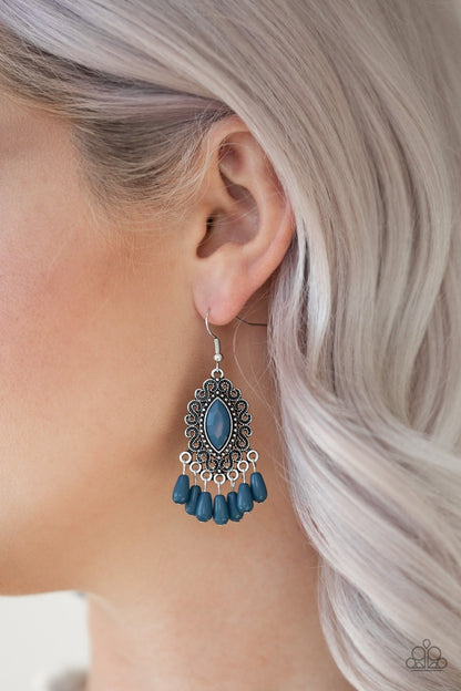 Private Villa - blue - Paparazzi earrings