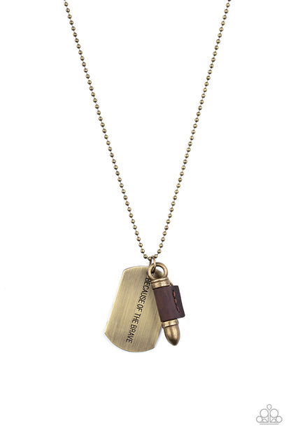 Proud Patriot - brass - Paparazzi mens necklace