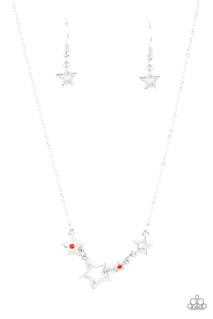 Proudly Patriotic - red - Paparazzi necklace