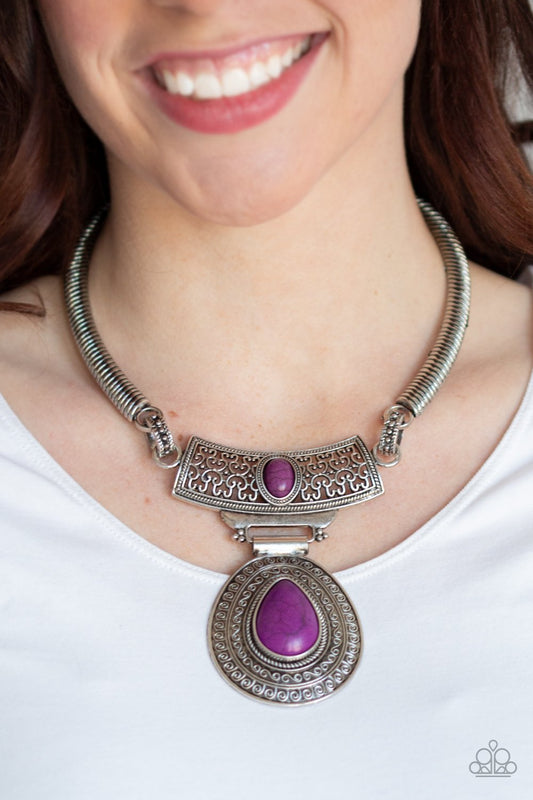 Prowling Prowess-purple-Paparazzi necklace