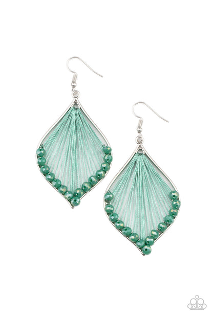Pulling At My HARP-strings - green - Paparazzi earrings