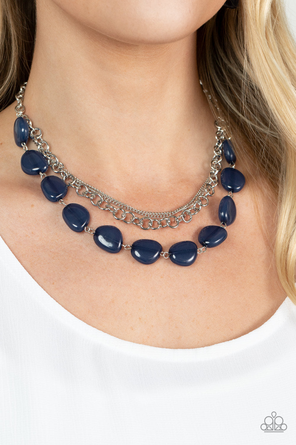 Pumped Up Posh - blue - Paparazzi necklace