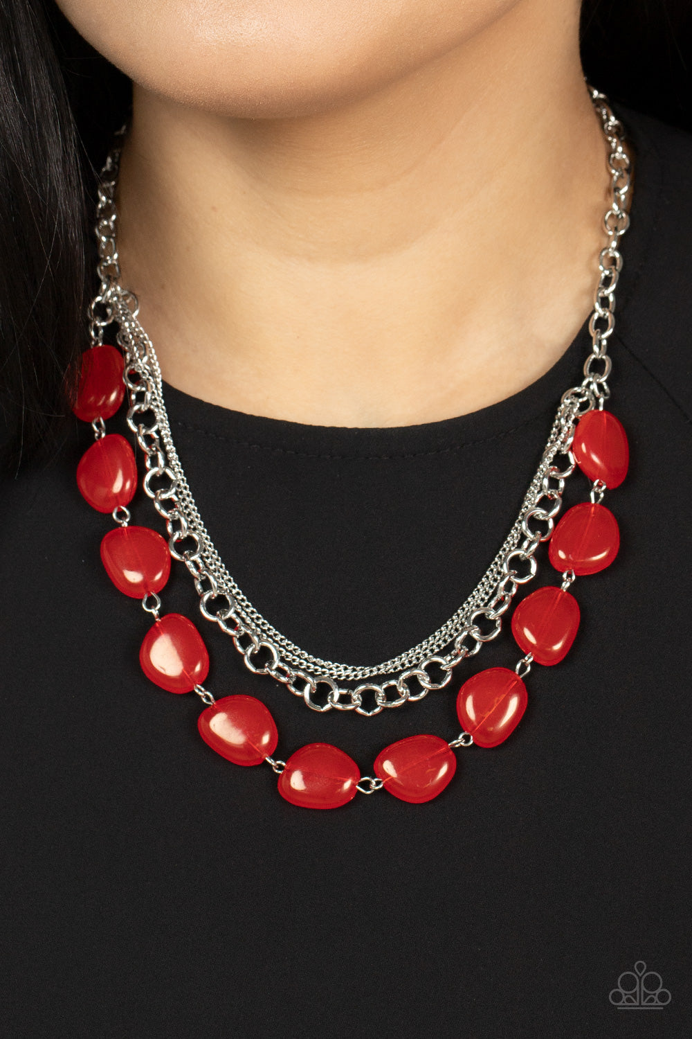 Pumped Up Posh - red - Paparazzi necklace