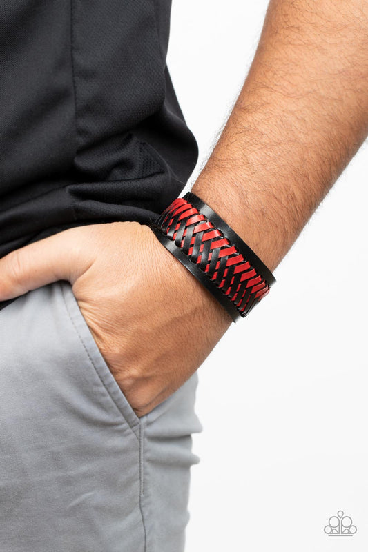 Punk Rocker Road - red - Paparazzi MENS bracelet