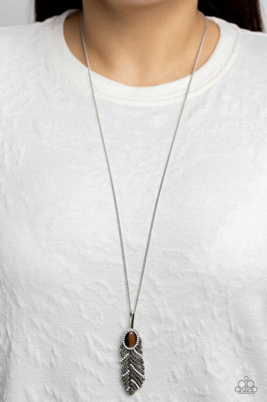 Pure QUILL-Power - brown - Paparazzi necklace