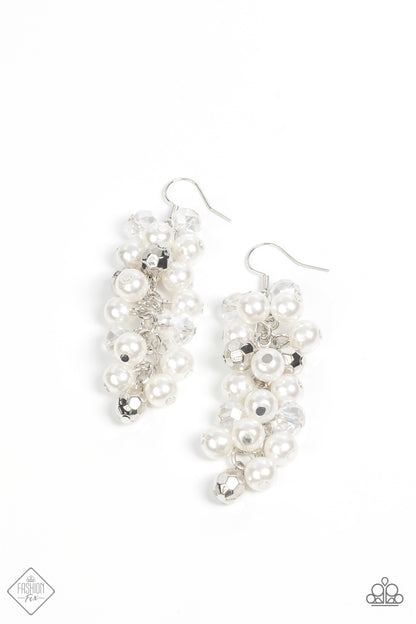 Pursuing Perfection - white - Paparazzi earrings