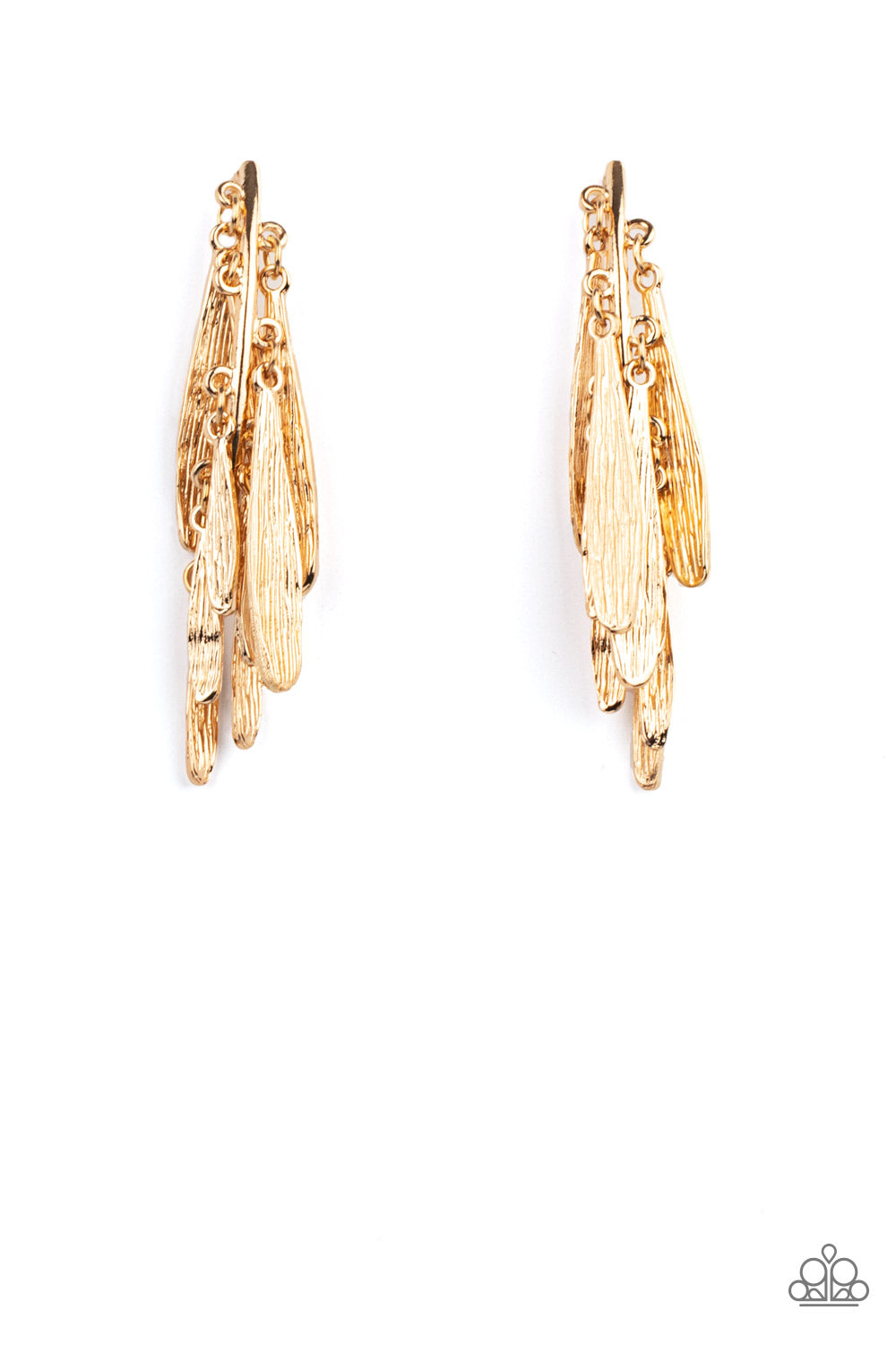 Pursuing The Plumes - gold - Paparazzi earrings