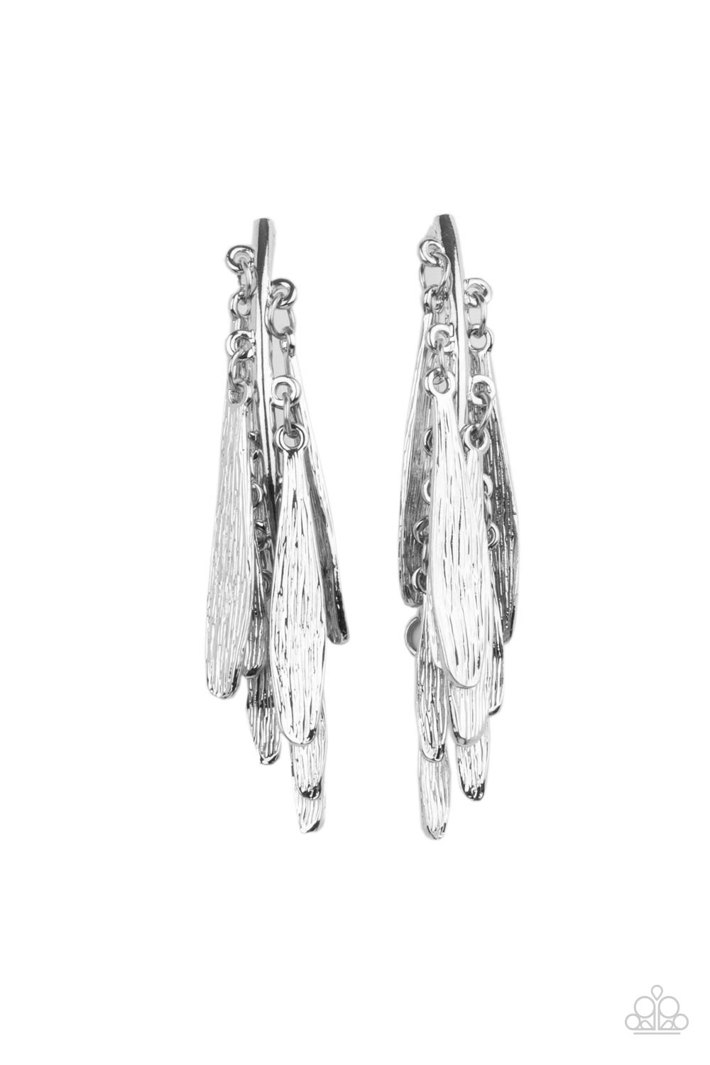 Pursuing The Plumes - silver - Paparazzi earrings