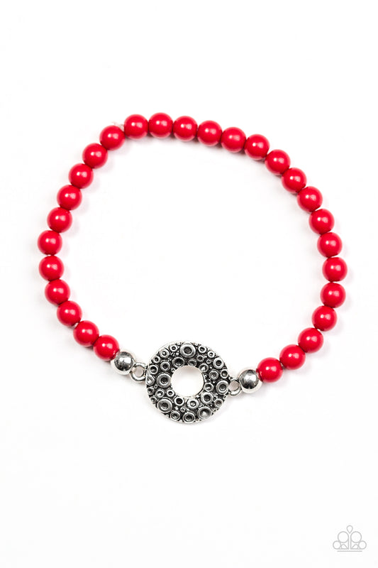 Put A Spin On It - Red- Paparazzi bracelet