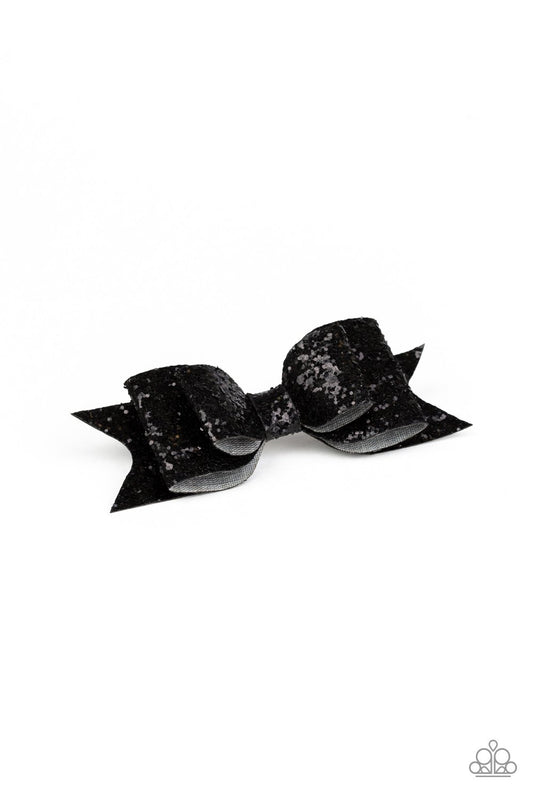 Put A Bow On It-black-Paparazzi hair clip