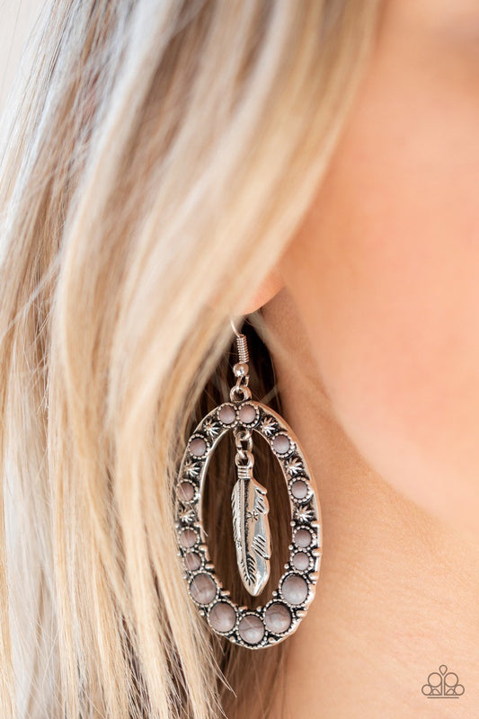 Put Up a Flight-silver-Paparazzi earrings