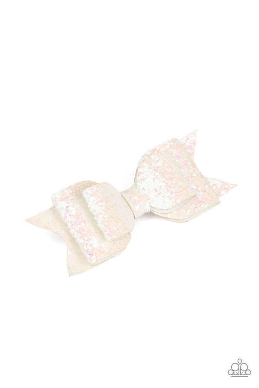 Put a Bow On It - white - Paparazzi hair clip