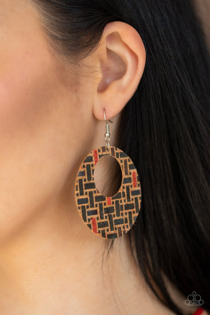 Put a Cork In It - black - Paparazzi earrings