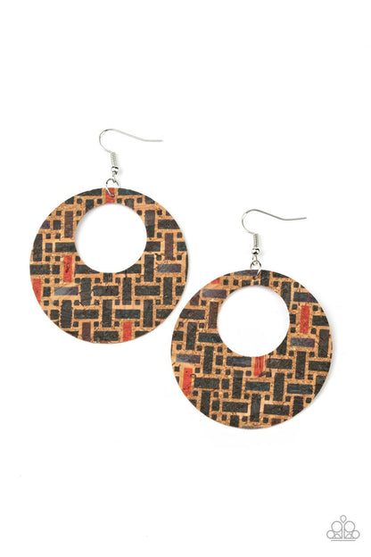 Put a Cork In It - black - Paparazzi earrings