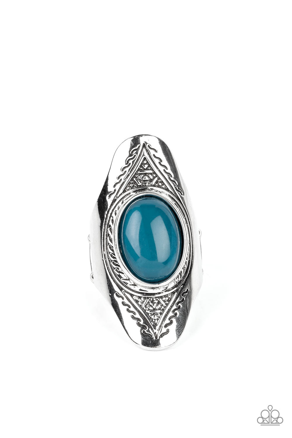 Pyramid Passage - blue - Paparazzi ring