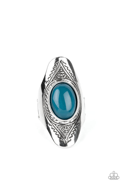 Pyramid Passage - blue - Paparazzi ring