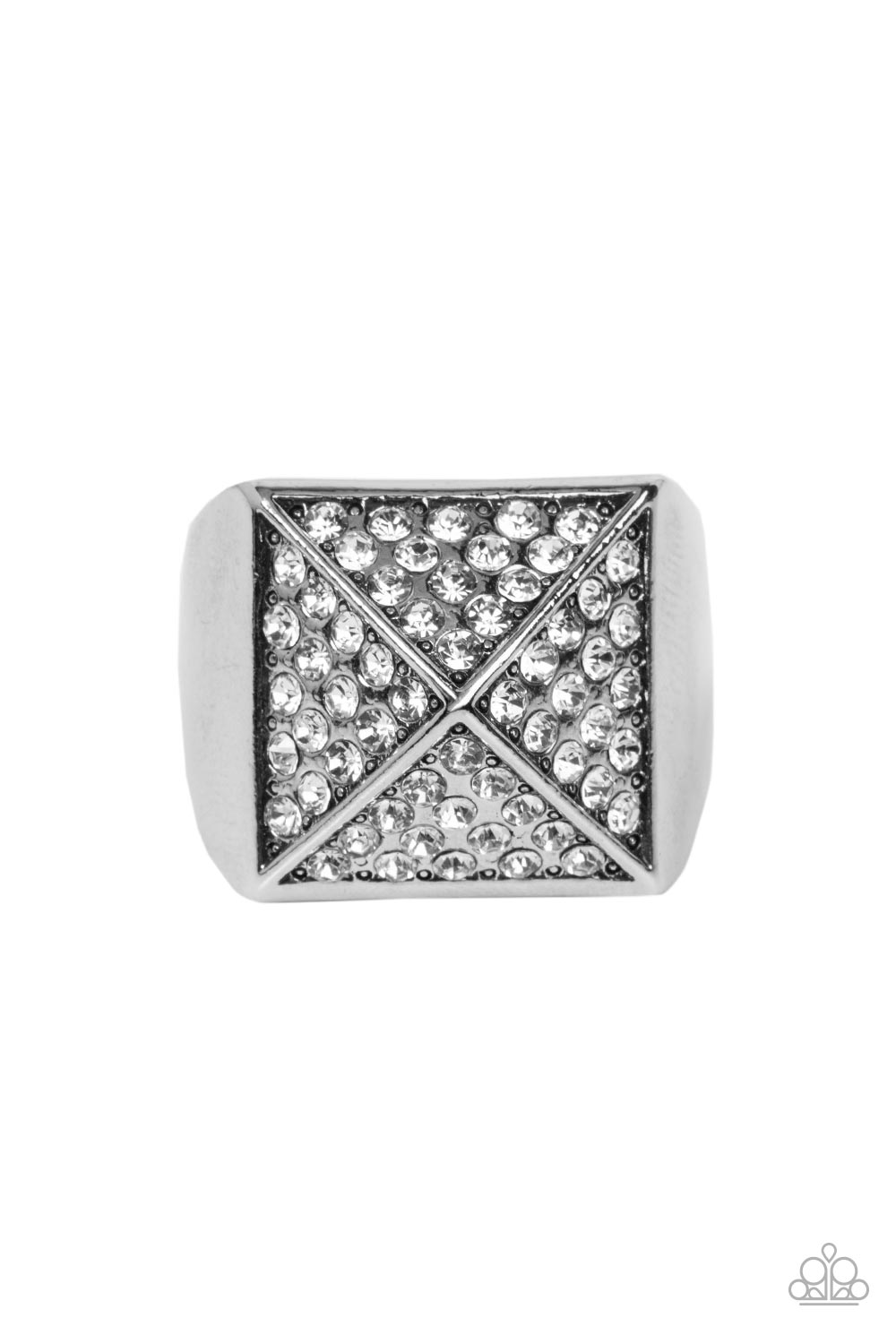 Pyramidal Powerhouse - white - Paparazzi ring