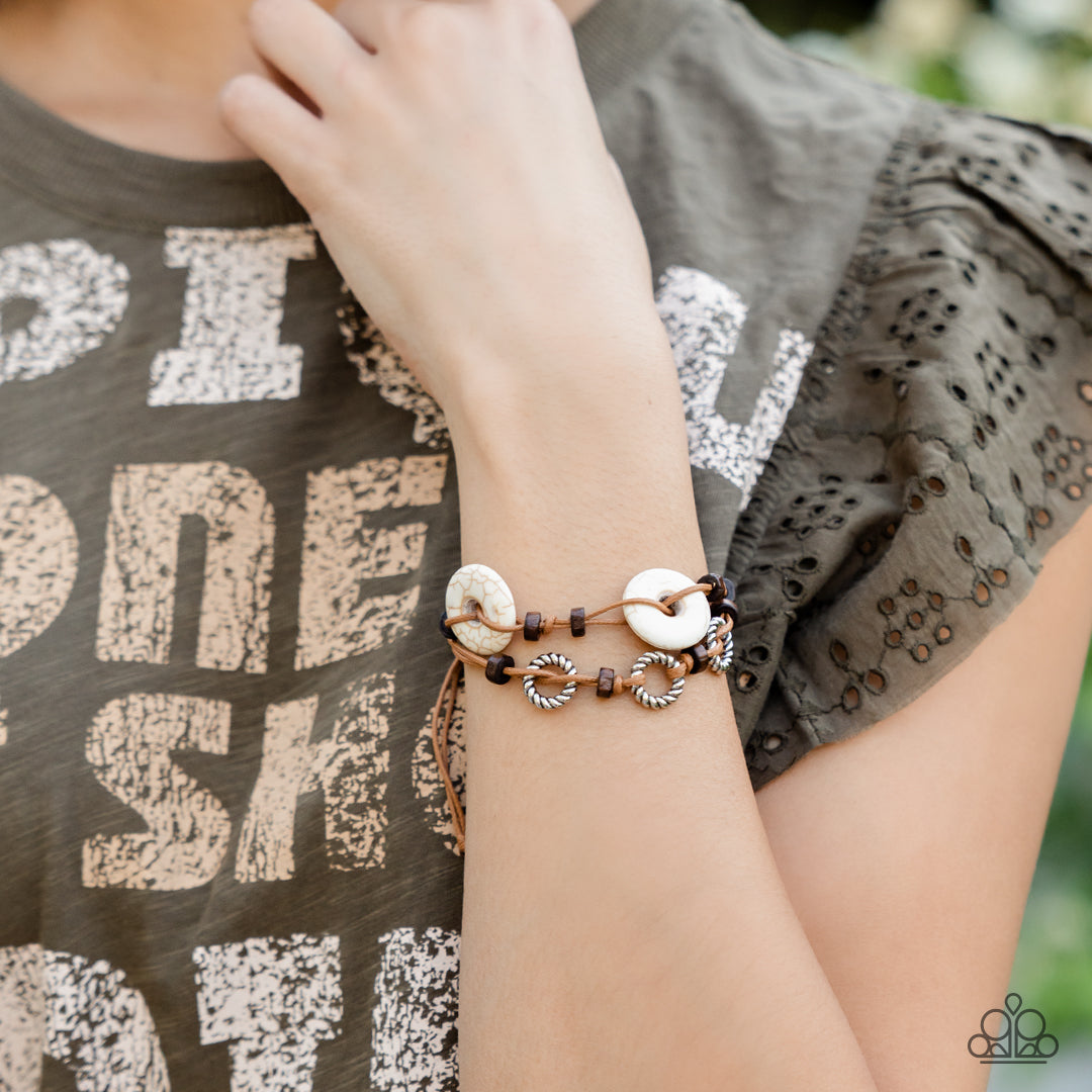 Quarry Quandary - white - Paparazzi bracelet
