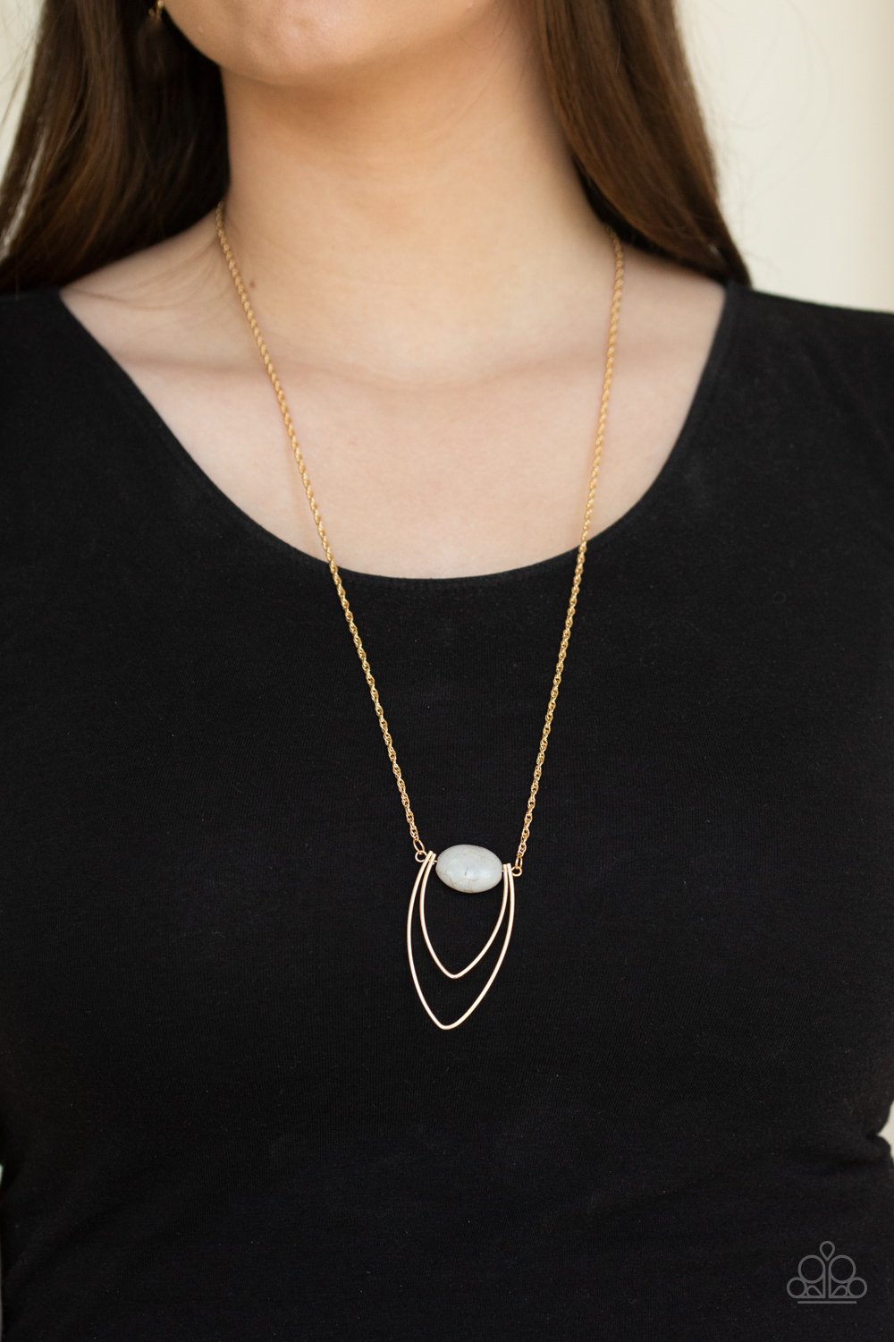 Quarry Quest-gold-Paparazzi necklace