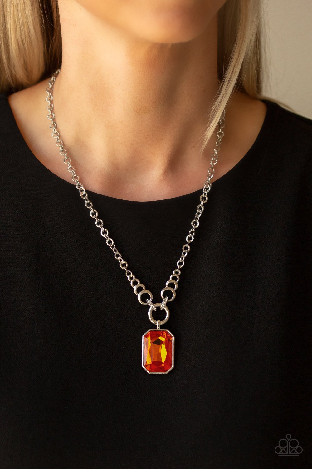 Queen Bling-orange-Paparazzi necklace