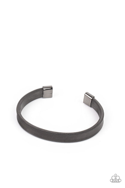 Quit MESHing around - black - Paparazzi MENS bracelet