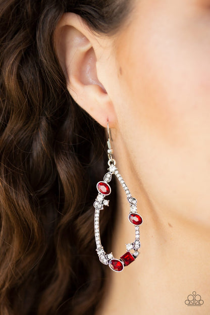 Quite the Collection-red-Paparazzi earrings