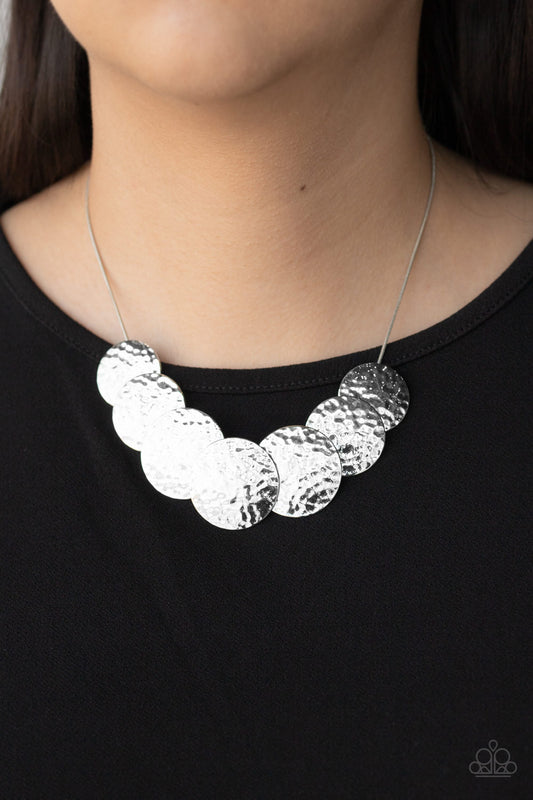 RADIAL Waves - silver - Paparazzi necklace