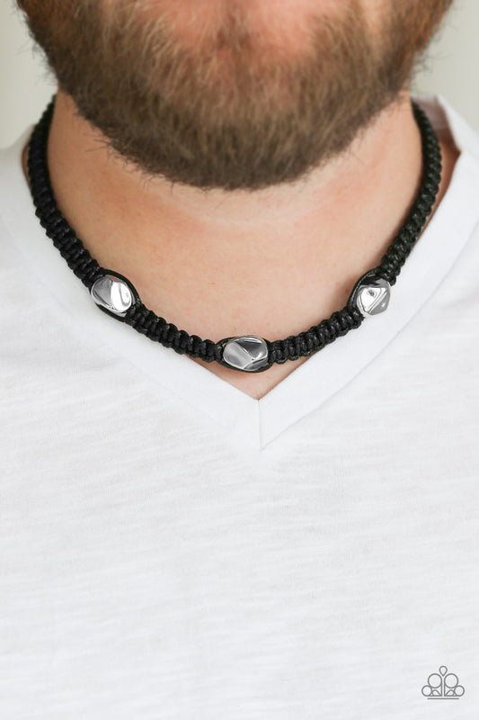 RIDERS Block - black - Paparazzi mens necklace