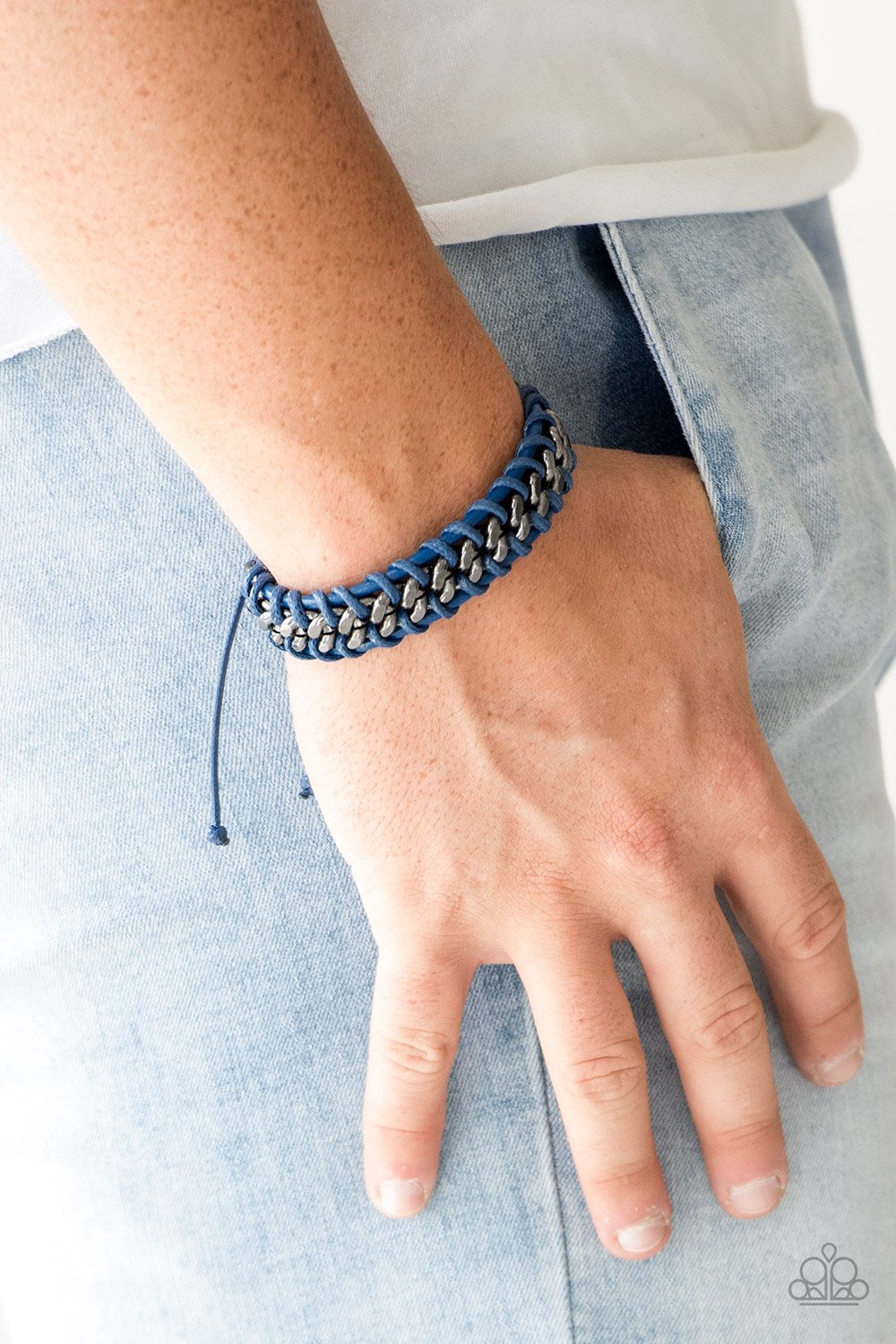 Racer Edge - blue - Paparazzi mens bracelet