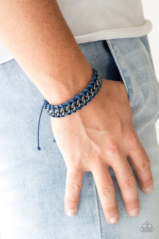 Racer Edge - blue - Paparazzi mens bracelet