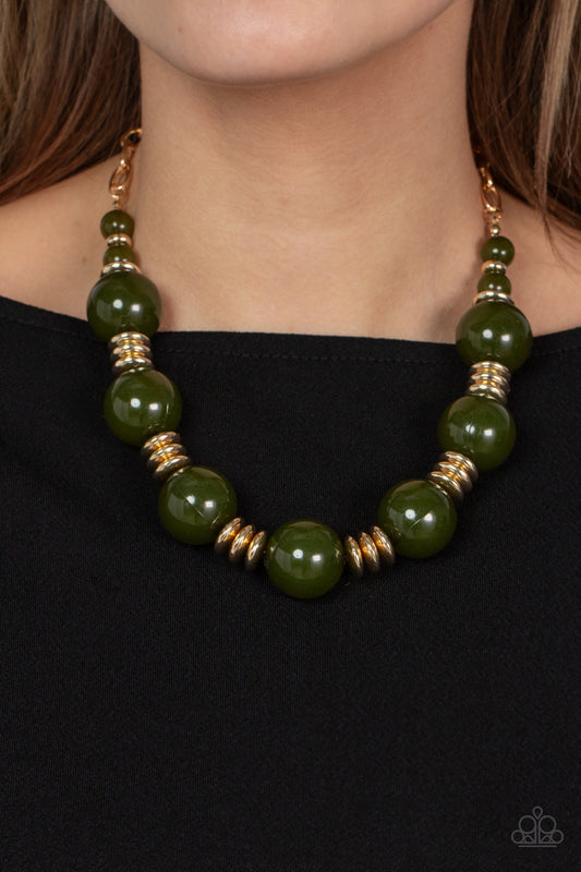 Race to the POP - green - Paparazzi necklace
