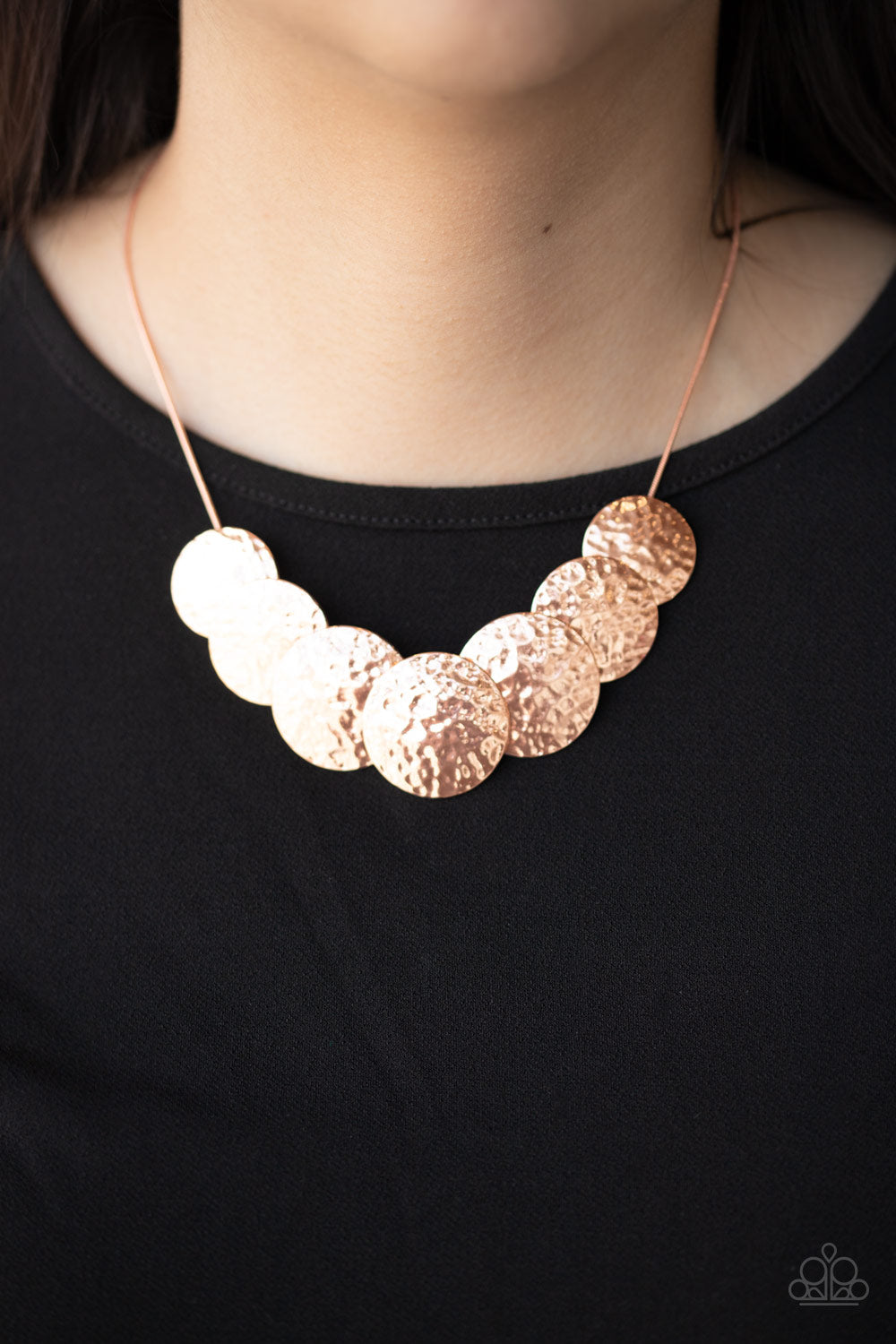 Radial Waves - copper - Paparazzi necklace