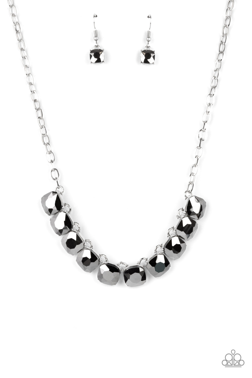 Radiance Squared - silver - Paparazzi necklace