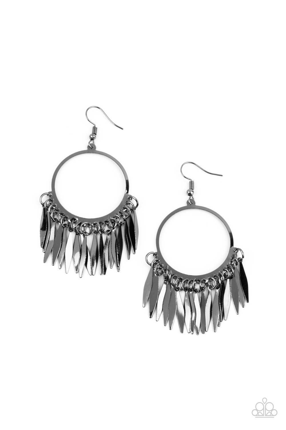 Radiant Chimes - black - Paparazzi earrings