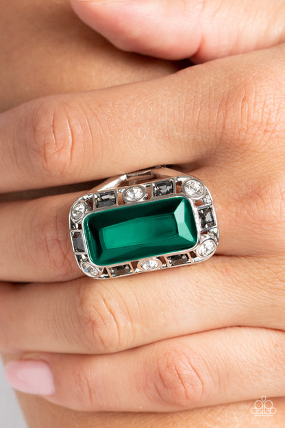 Radiant Rhinestones - green - Paparazzi ring