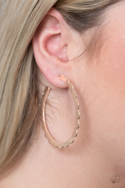 Radiant Ridge - rose gold - Paparazzi earrings