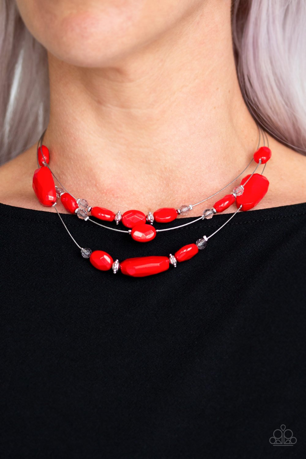 Radiant Reflections-red-Paparazzi necklace