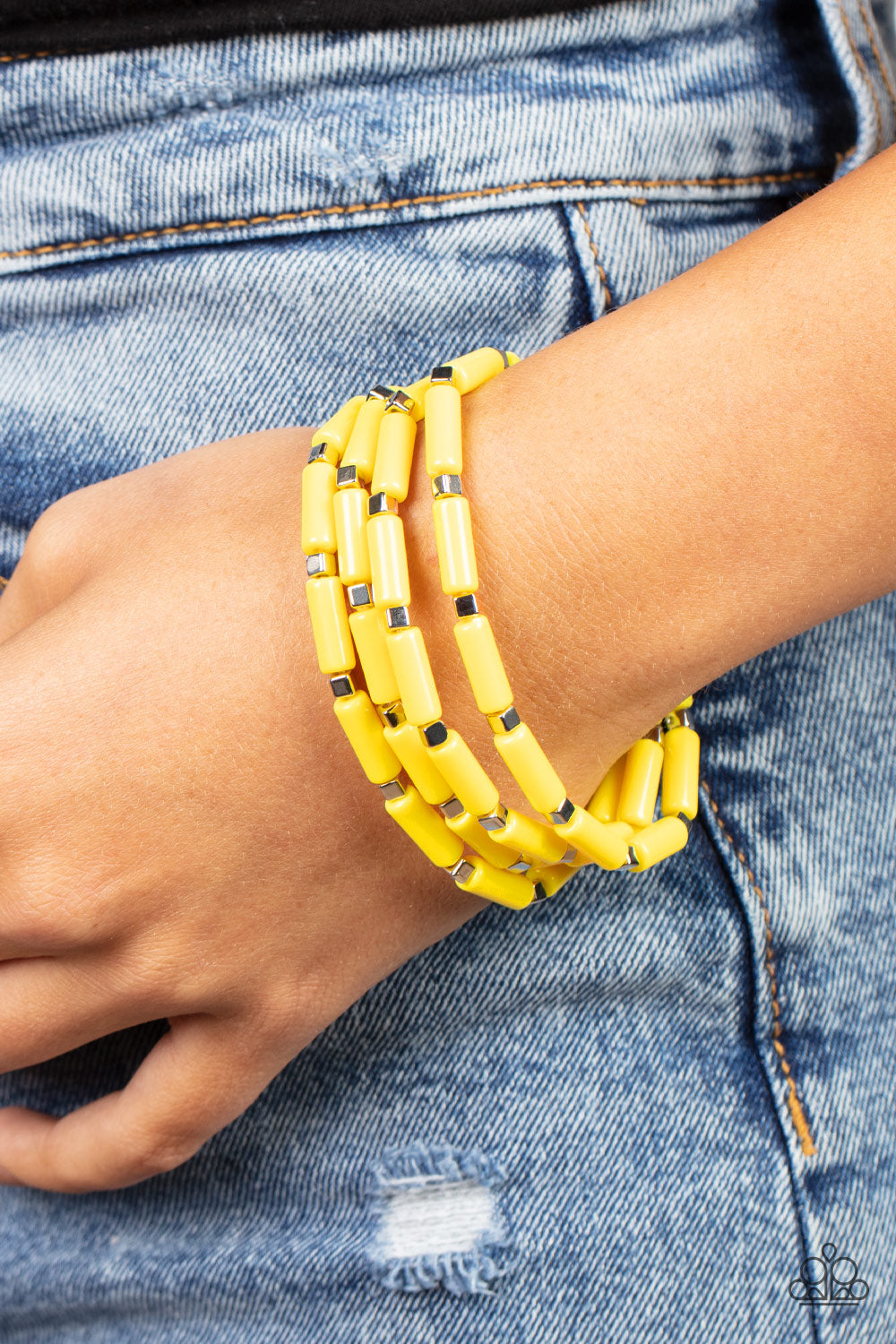 Radiantly Retro - yellow - Paparazzi bracelet