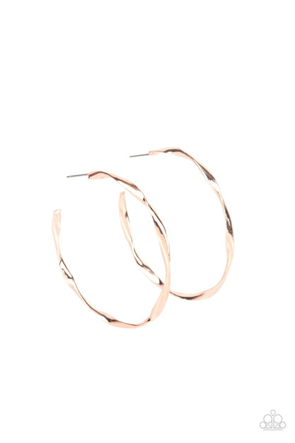 Radiantly Warped - rose gold - Paparazzi earrings