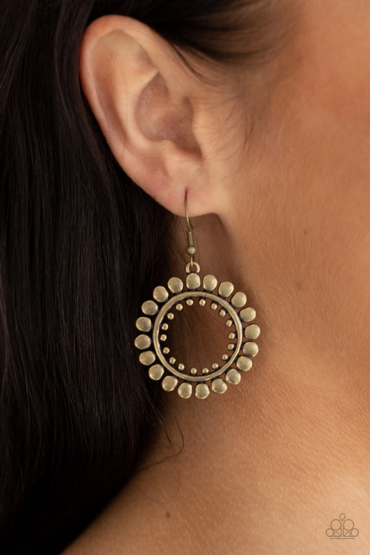Radiating Radiance - brass - Paparazzi earrings
