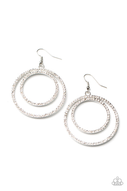 Radiating Refinement - white - Paparazzi earrings
