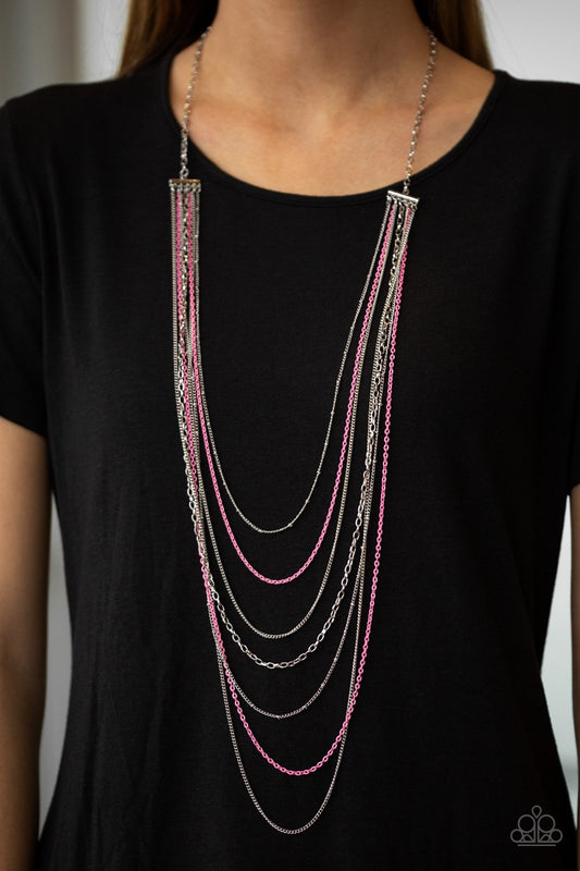 Radical Rainbows-pink-Paparazzi necklace