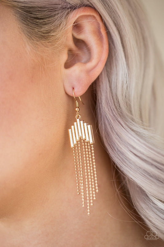 Radically Retro-gold-Paparazzi earrings