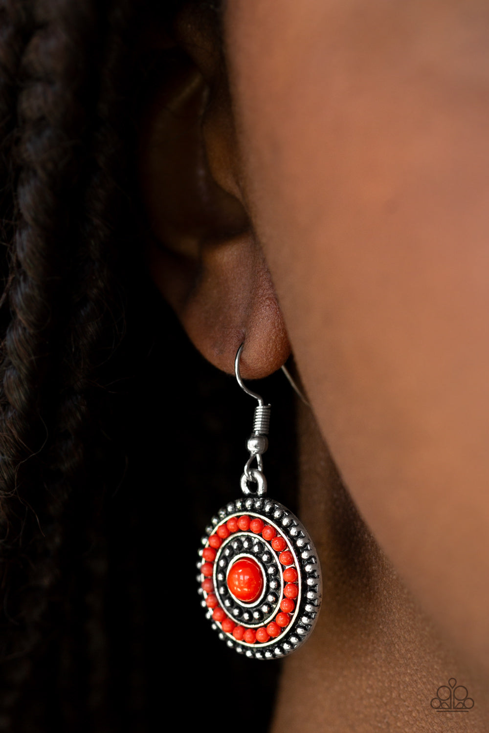 Rainbow Riviera - red - Paparazzi earrings