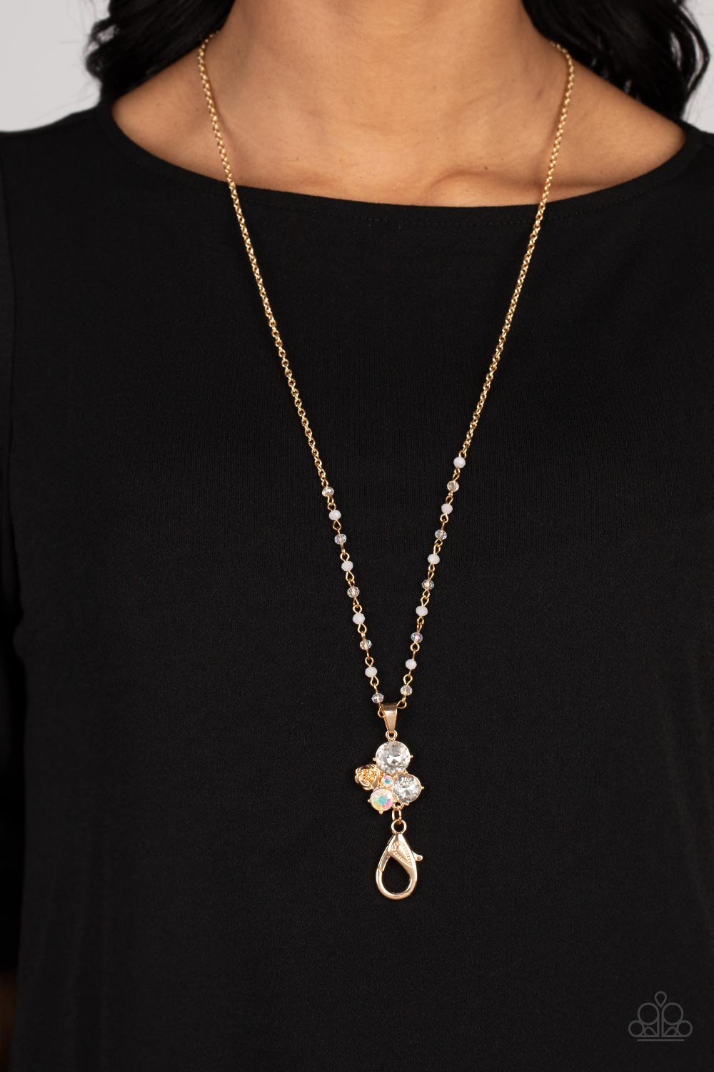 Rainbow Bloom - gold - Paparazzi LANYARD necklace