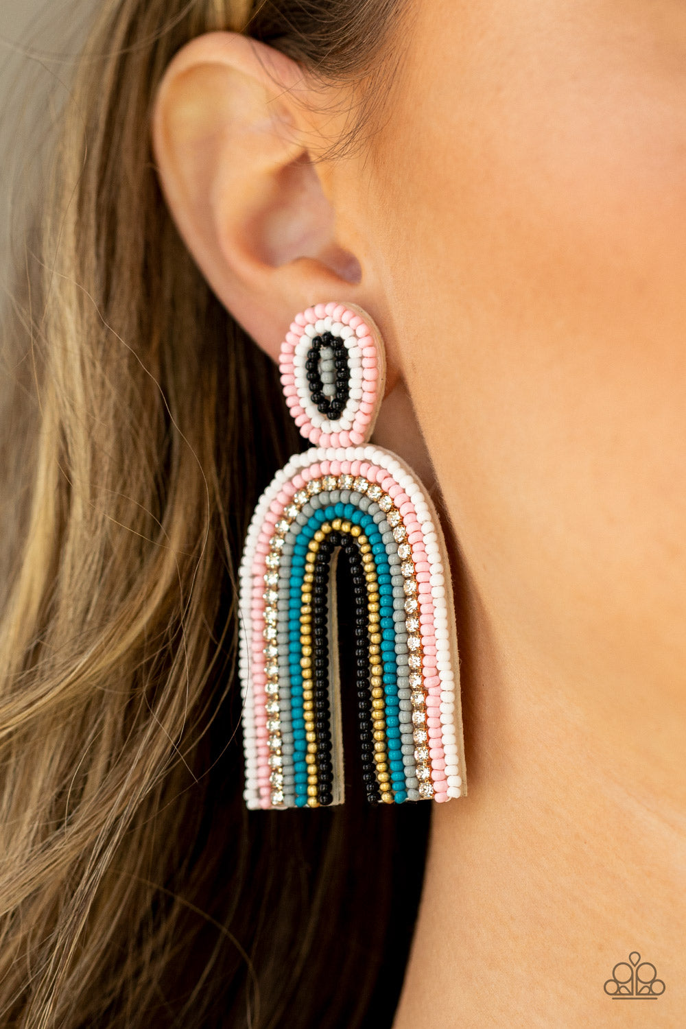 Rainbow Remedy - multi (grey) - Paparazzi earrings