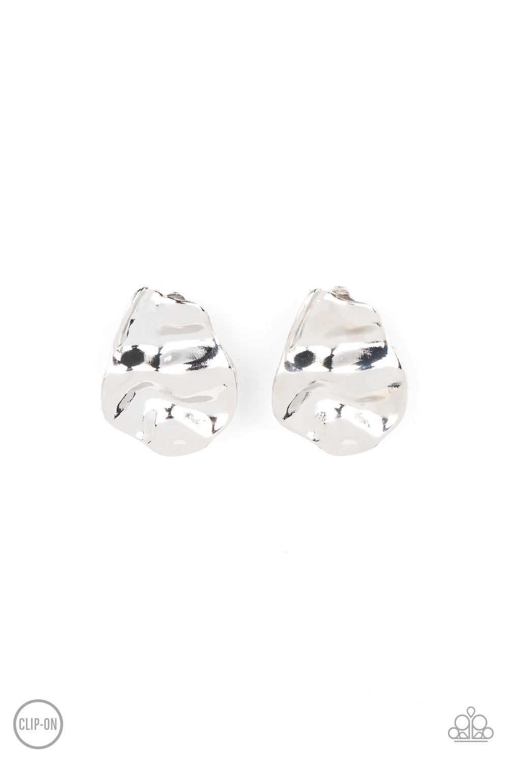 Raise the RUCHE - silver - Paparazzi CLIP ON earrings