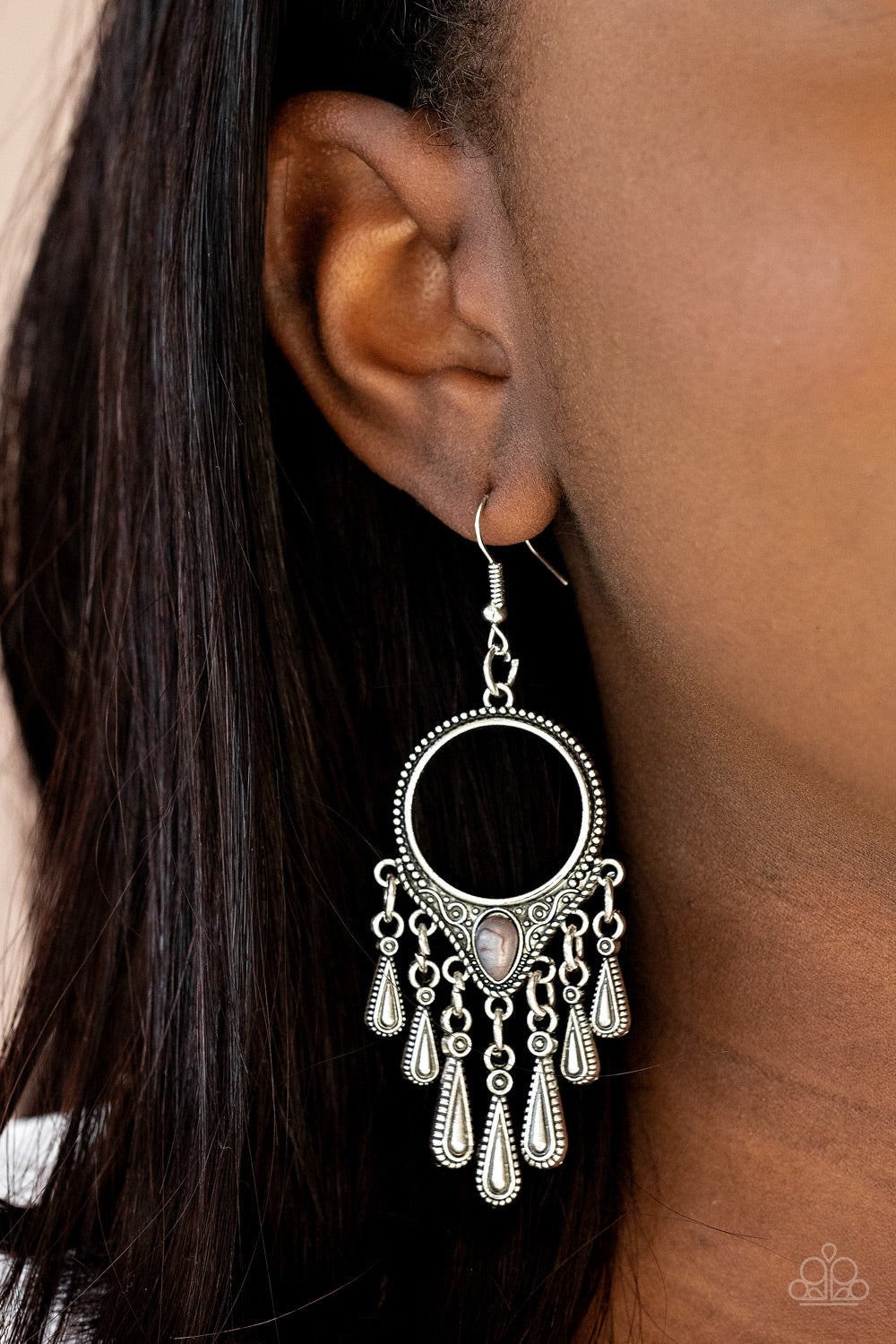 Ranger Rhythm - silver - Paparazzi earrings